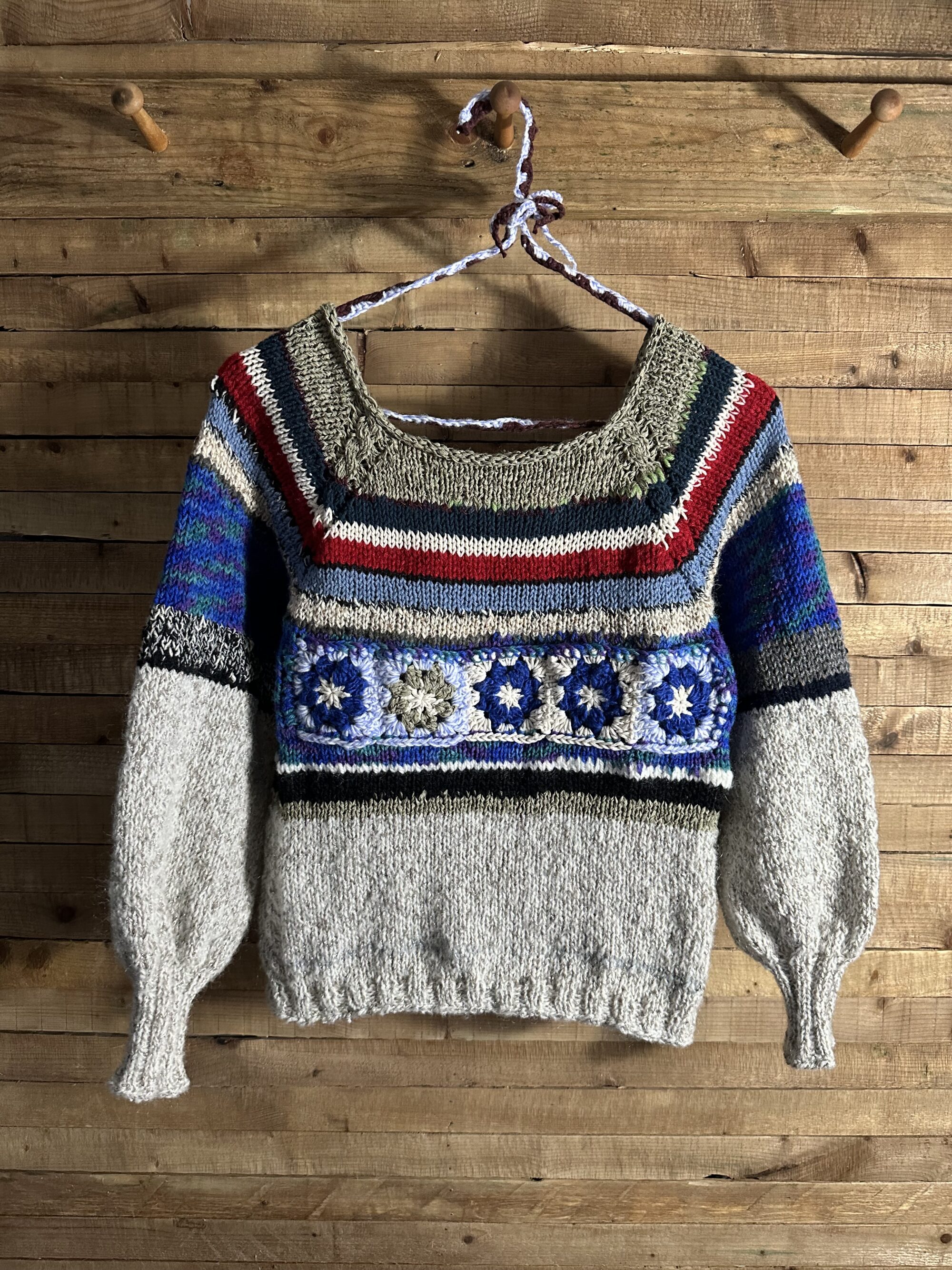 1.17 - Knit & Crochet Raglan Sweater - Extra Small